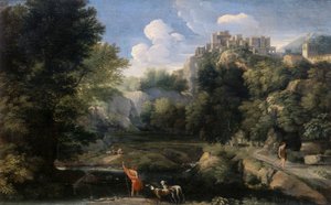 Landscape with Shepherds by Gaspard Poussin Dughet